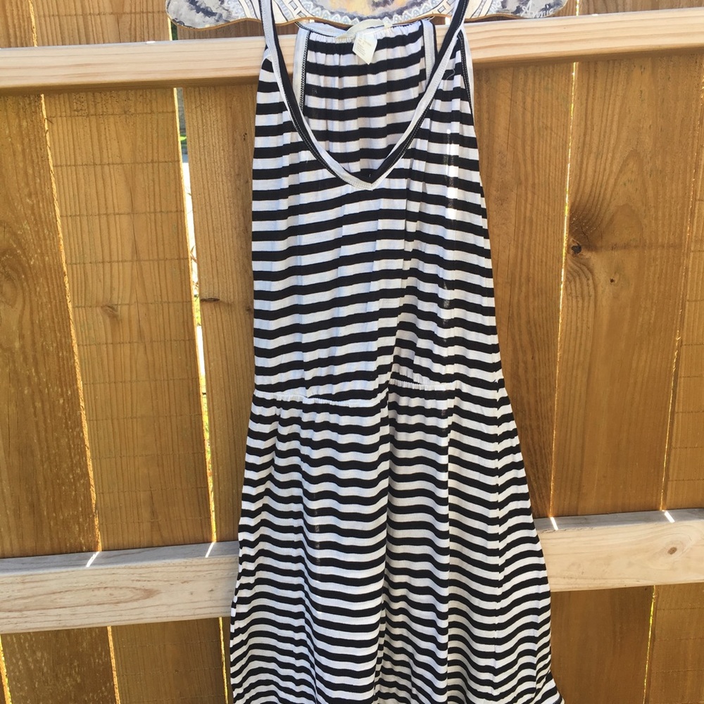 H&M Black and White Striped Dress